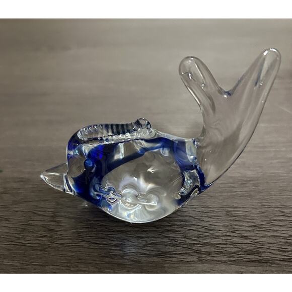 Hand Blown Glass Dolphin Figurine 1.5” - Picture 1 of 3
